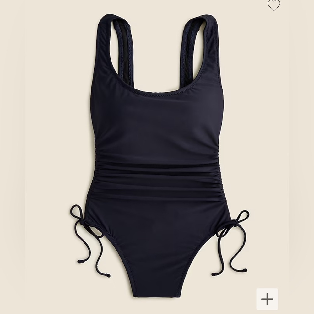 Navy JCrew ruched bathing suit